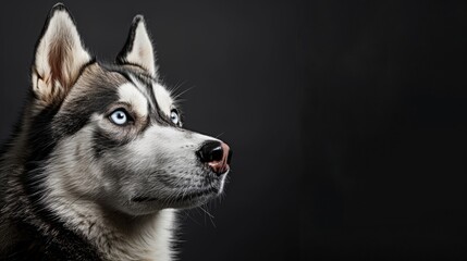 Fototapeta premium Portrait of a Husky dog over plain background