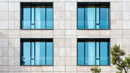Modern residential buildings with luxury balconies