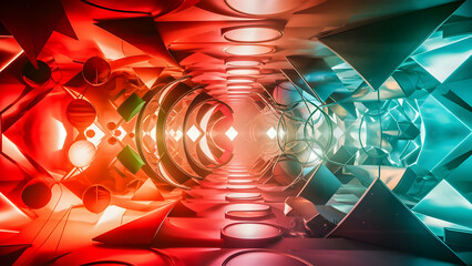 Dynamic Abstract Symphony Colors Compose Shapes Harmonize