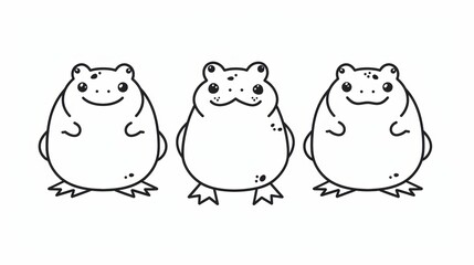 Obraz premium Frog. Line drawing of cute animal. Baby nursery art.