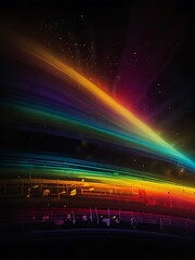 A symphony of colors blending harmoniously against a background of people in joy.