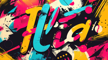 Fototapeta premium Promotional banner for a sale with bold text and vibrant graphics