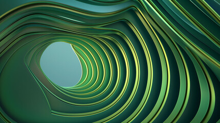 Obraz premium A green spiral with a hole in the middle