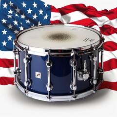 Obraz premium Minimalist Drum with star accents isolated on transparent, flat vector, simple, minimalistic, clipart, vector, resolution, tshirt, template