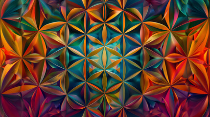 The Flower of Life mandala on an abstract background is a symbol of transcendence and unity of the universe. Its complex patterns and geometric forms create an impression of deep harmony and balance.