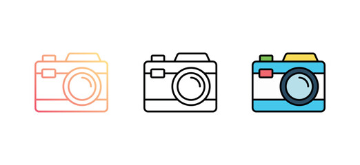 Camera icon design with white background stock illustration