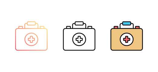 First Aid Kit icon design with white background stock illustration