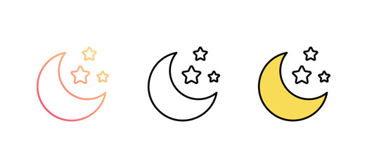 Moon icon design with white background stock illustration