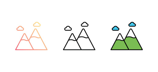 Mountains icon design with white background stock illustration