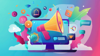 Social media banner with engaging visuals and catchy slogans