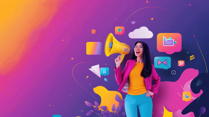 Social media banner with engaging visuals and catchy slogans