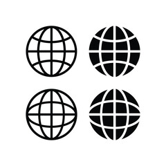 vector web icon. website icon or Globe icon set vector illustration.
