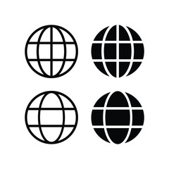 vector web icon. website icon or Globe icon set vector illustration.
