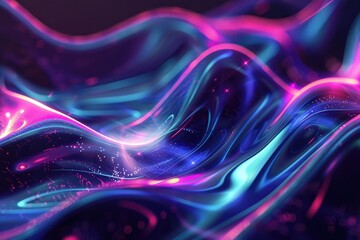 Holographic Neon Fluid Waves. High quality photo