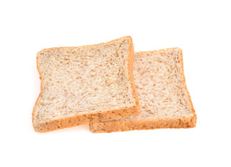 whole wheat bread isolated on white background