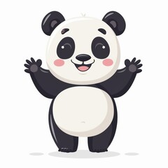 Fototapeta premium Vector illustration cartoon of a cute panda over white background.