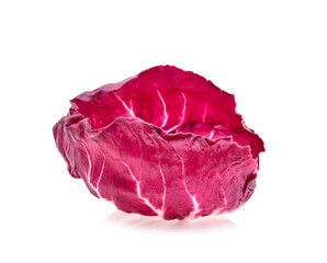 Radicchio leaf, red salad isolated on white