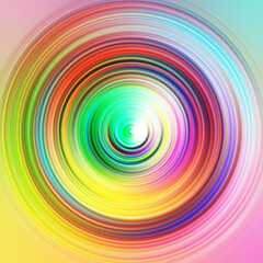 Colorful radial motion effect. Abstract rounded background. Color curves and sphere. Multi color gradient rings and circles wallpaper. Colored texture backdrop and banner.
