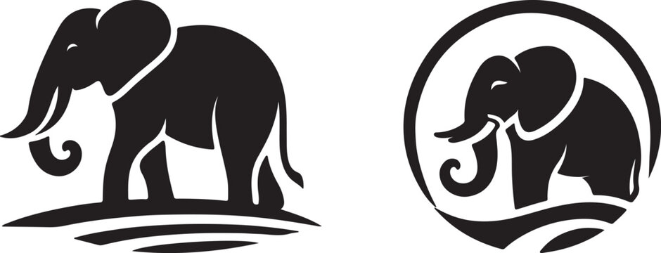 elefent logo icon silhouette vactor art illustration.eps