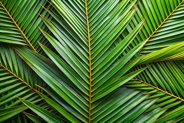 Obraz premium Palm tree leaves seamless pattern with copy space