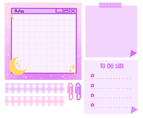 Set Of Planner memo notes todo list