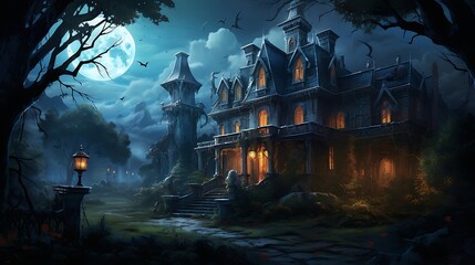 Depiction of a Haunted Mansion: Dark Secrets and Spooky Legends