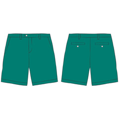 green chino short pants mockup illustration