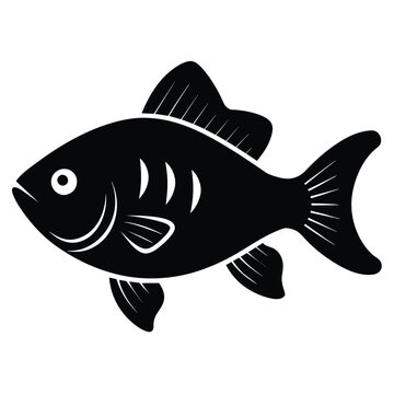 recommend clip art: Solid color Freshwater Sunfish animal vector design