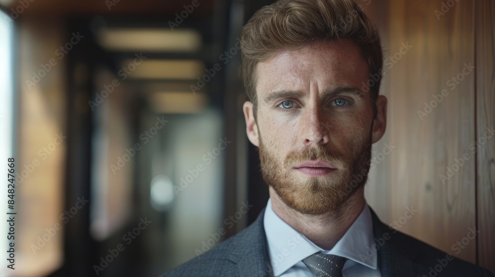 Aufkleber man s portrait in a professional setting suitable for conveying a specific message
