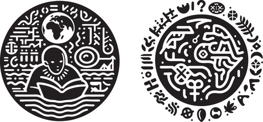 World Kiswahili Language Day a icon silhouette vector