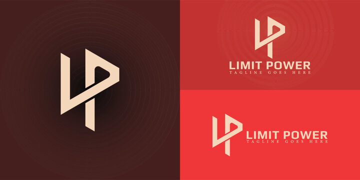 Abstract initial letters LP or PL logo in gold color isolated on multiple background colors. The logo is suitable for physical fitness business logo vector design illustration inspiration templates.