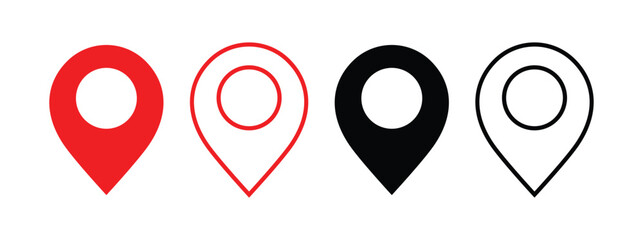 Vector Location pin icon Set. 

