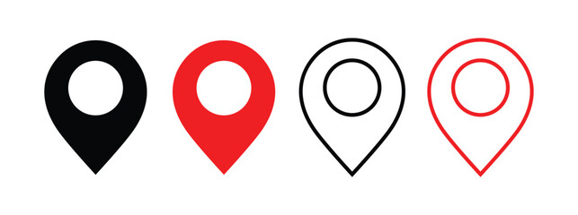 Vector Location pin icon Set. 

