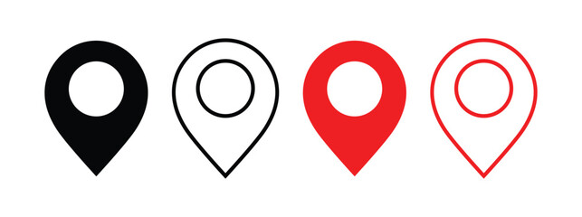 Vector Location pin icon Set. 

