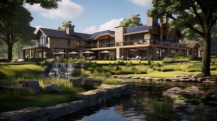 Obraz premium Modern Coastal Villa: Architectural Elegance by the Sea