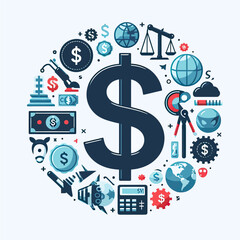 Fototapeta premium dollar icon money currency 