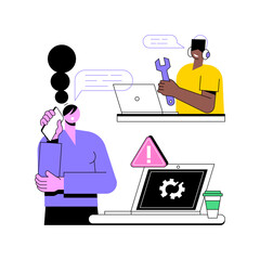 Troubleshooting isolated cartoon vector illustrations.