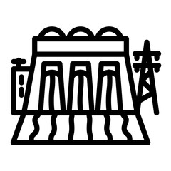 Hydroelectric Dam vector icon style