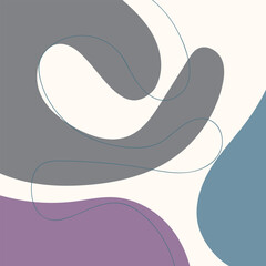 ABSTRACT BACKGROUND WITH HAND DRAWN BLOB SHAPES AND LINES PASTEL FLAT COLOR VECTOR DESIGN TEMPLATE FOR WALLPAPER, COVER DESIGN, HOMEPAGE DESIGN, GRRETING CARD