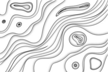 Abstract background with white waves, white paper collage pattern background. White wave pattern paper cut pattern for background, banner, backdrop.