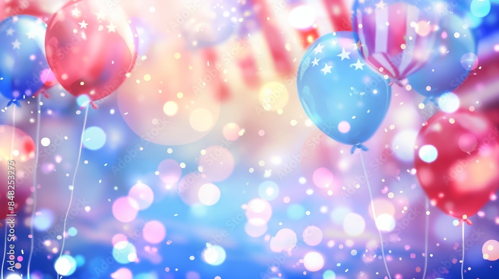 Canvas Prints a colorful background with many balloons and stars