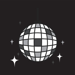 disco lamp silhouette design. discotheque party decoration.
