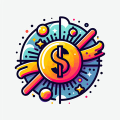 Fototapeta premium dollar icon money currency 