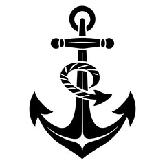  anchor symbol with a rope wrapped around it © tinybrushcreations