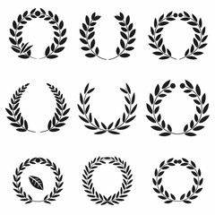 Fototapeta premium Vector illustration of wheat ear. Round shape icon frame border