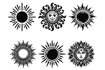 Sun silhotee vector illustration art