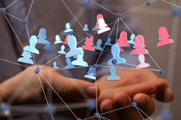 videoconference group of people talking in social network