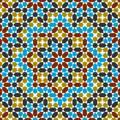 Seamless arabic geometric ornament based on traditional arabic art. Arabian tile. 