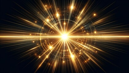 Naklejka premium Golden Starburst Explosion