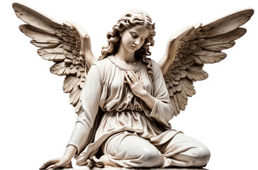 statue of angel isolated on transparent background, png file